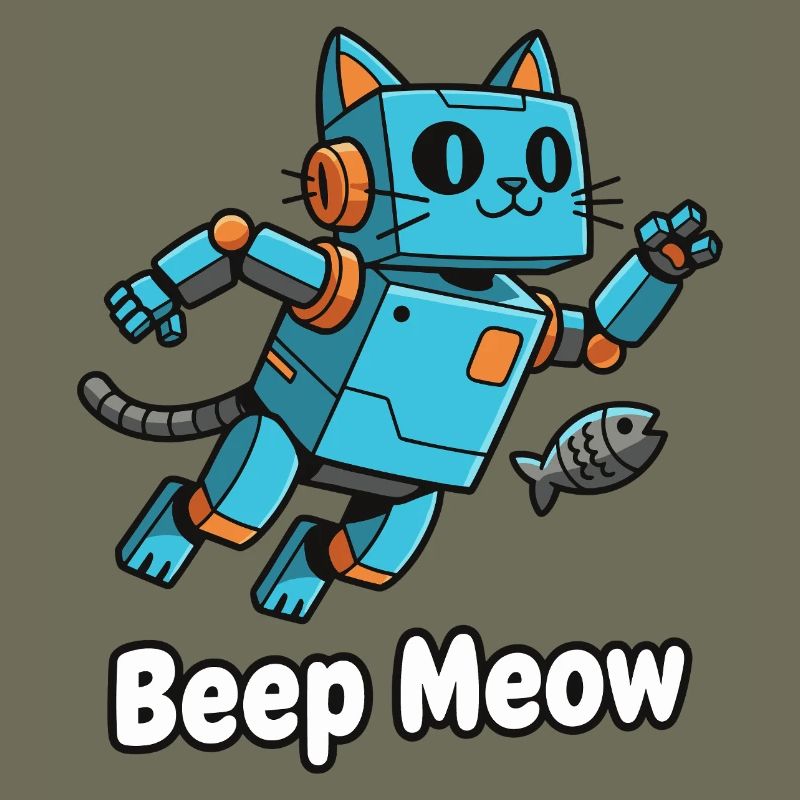 Blue robot cat Beep Meow