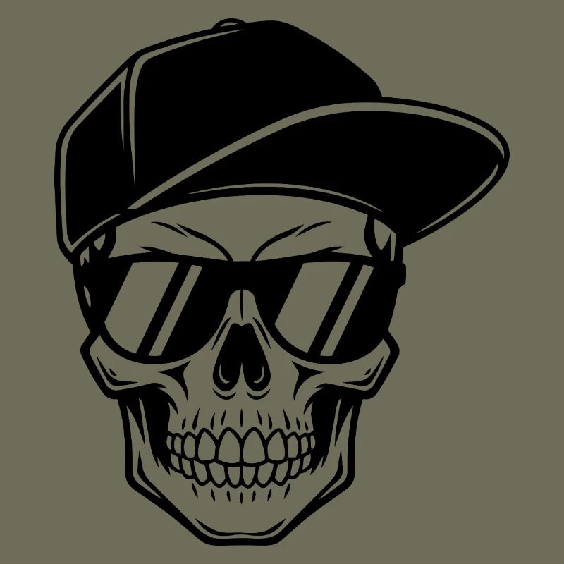 Cartoon skull with cap – cheeky comic design