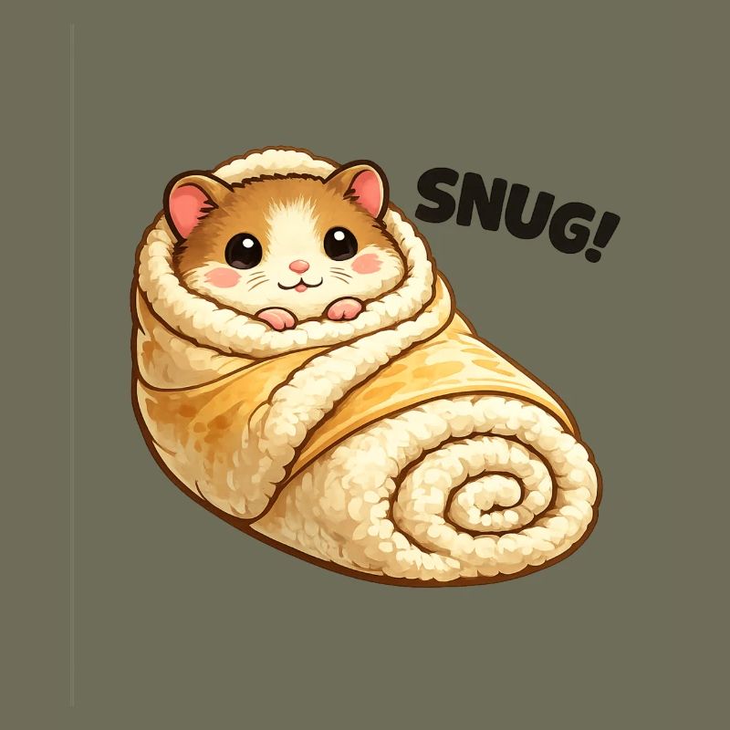 Cuddly hamster in blanket