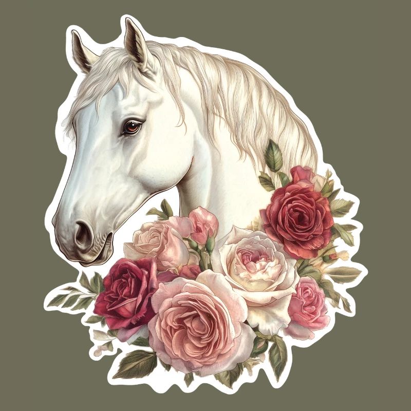 Cheval avec des fleurs