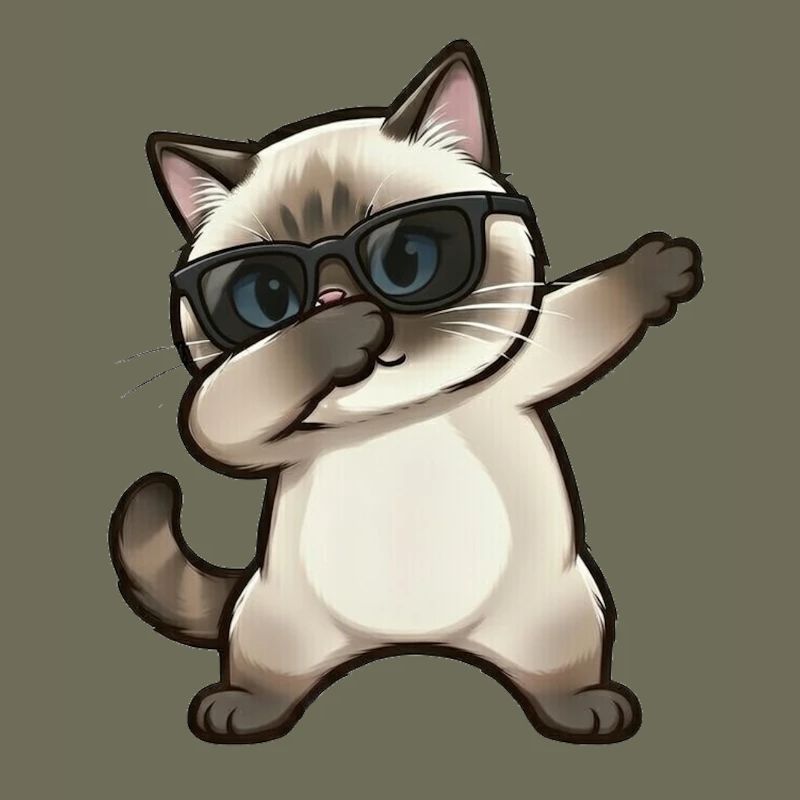 Dabbing Siamese Cat