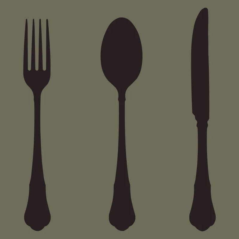 Silhouette minimaliste de couverts