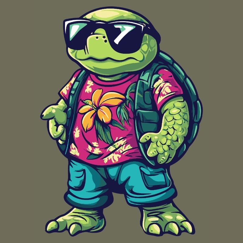 Schildkröte Comic Cool Sommer