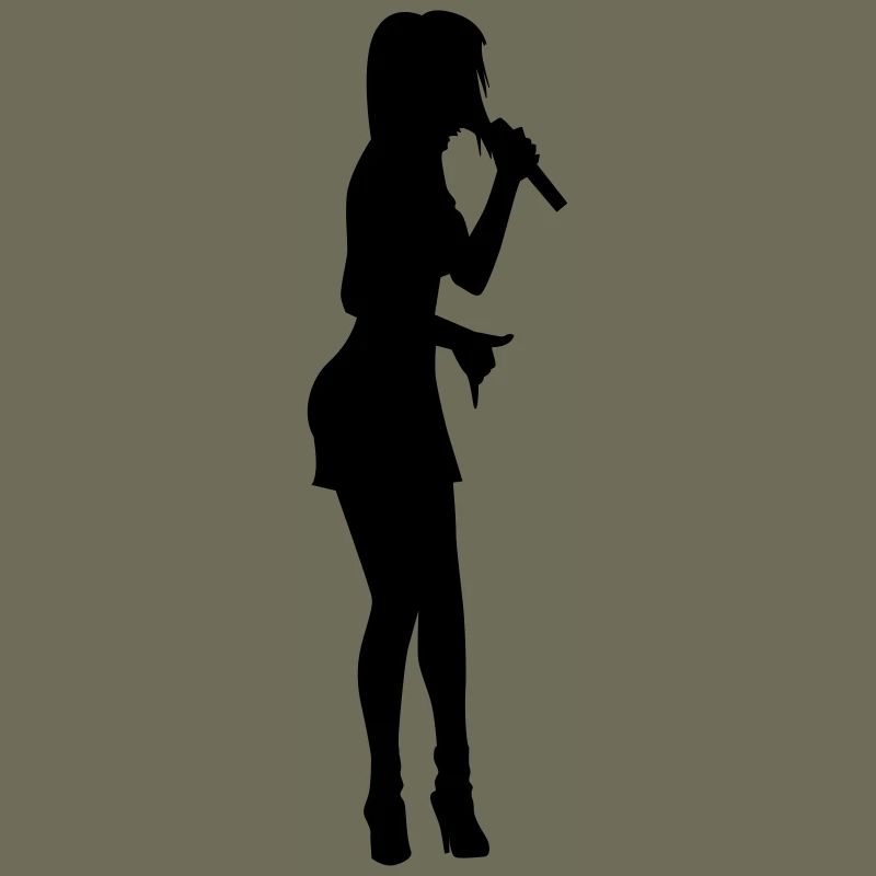Singer and Dancer Silhouette vector design