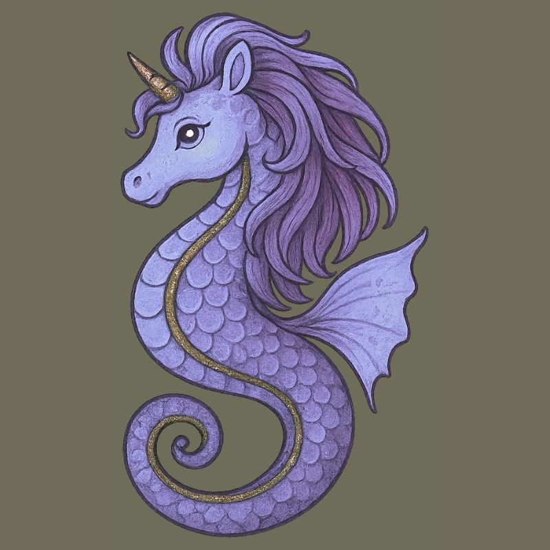 Seepferdchen-Einhorn Lila Violett