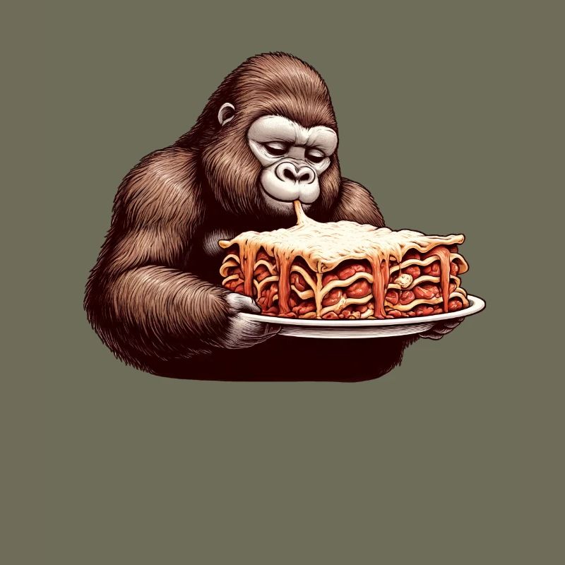 Gorilla enjoys lasagna comic