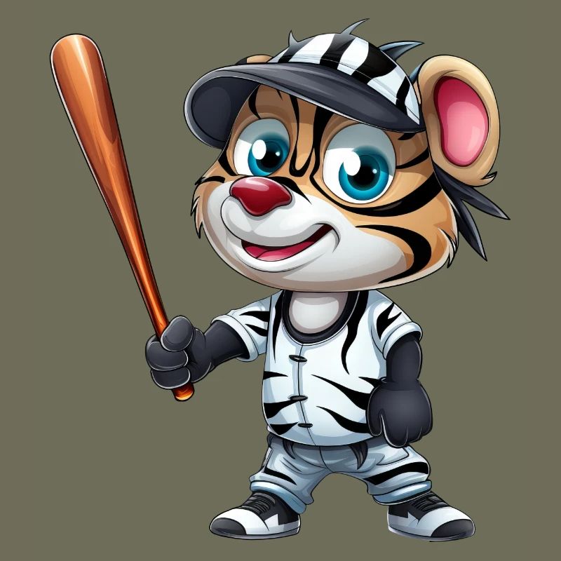 Zebra Baseballspieler Dynamisch