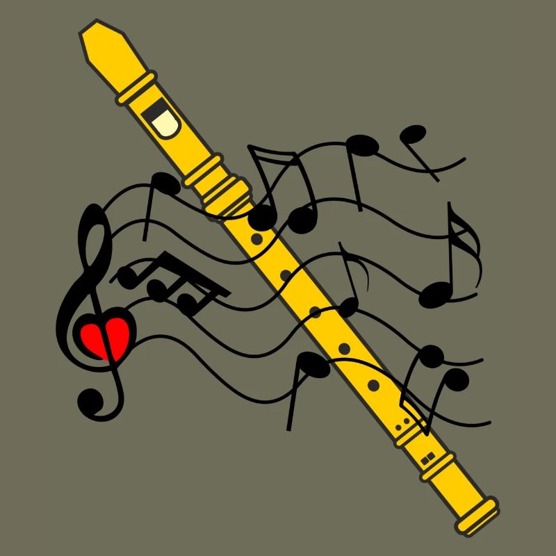 Recorder with musical notes