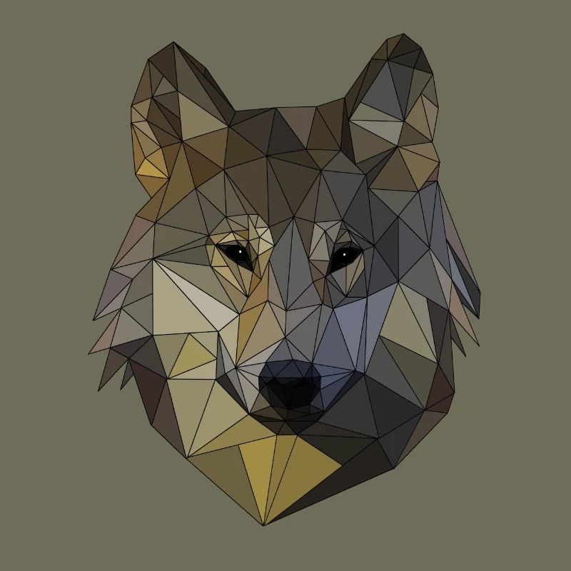 Polygon Wolf dreieckige Mosaik Formen Polyart