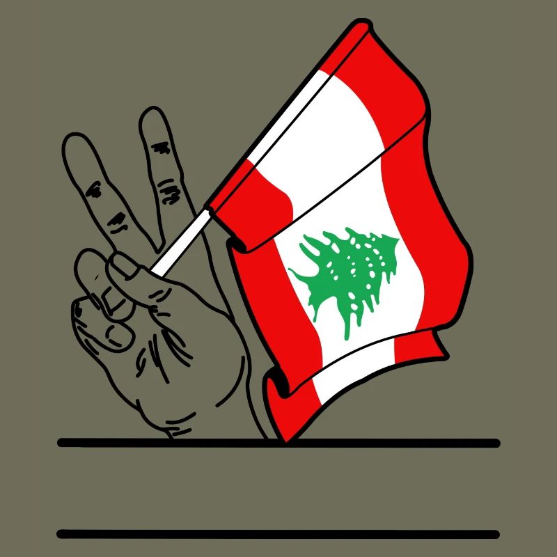 Flagge Libanon transparentes Peace-Zeichen Textfeld