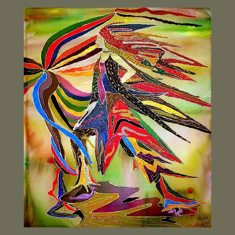 Bunter Adler in lebendiger Abstraktion