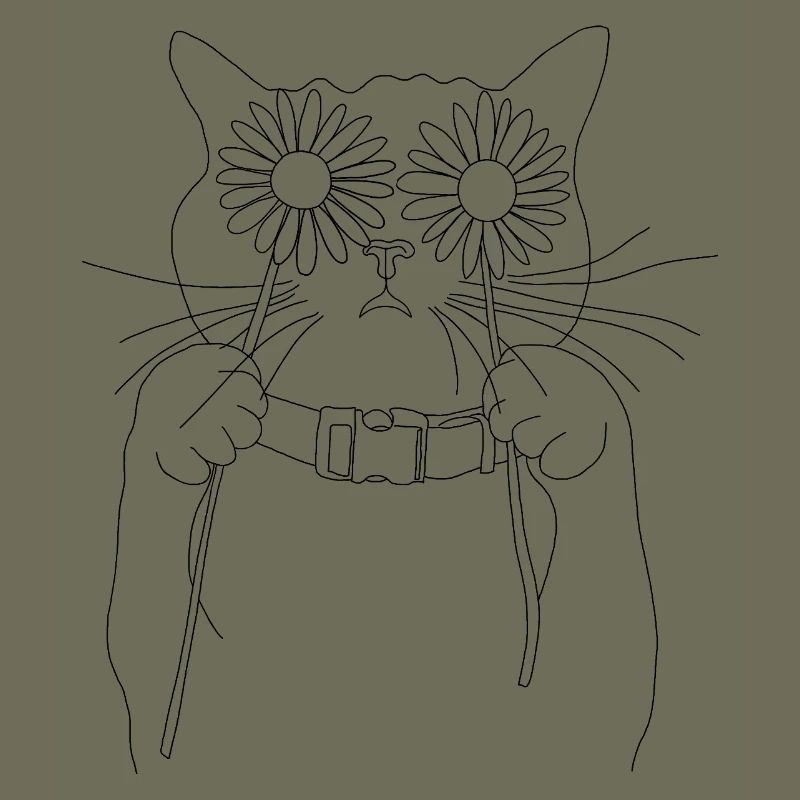 Katze mit Gänseblümchen