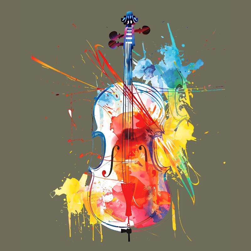 Colourful violin art