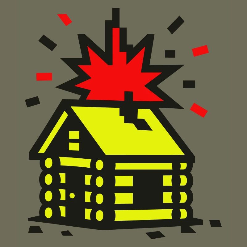 Explosion Hütte 8bit Pixelart
