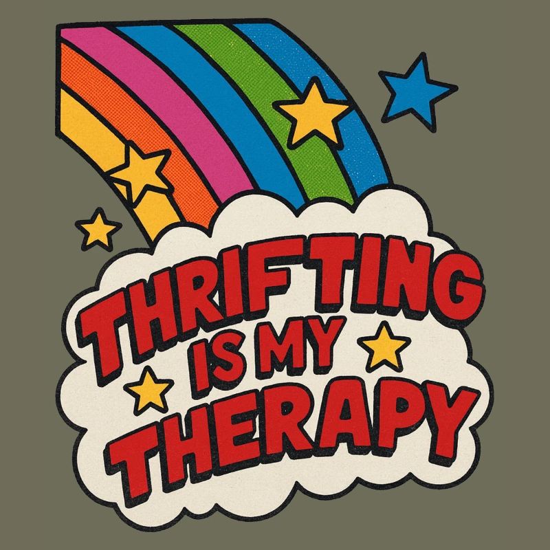 Thrifting Therapy Rainbow Sticker