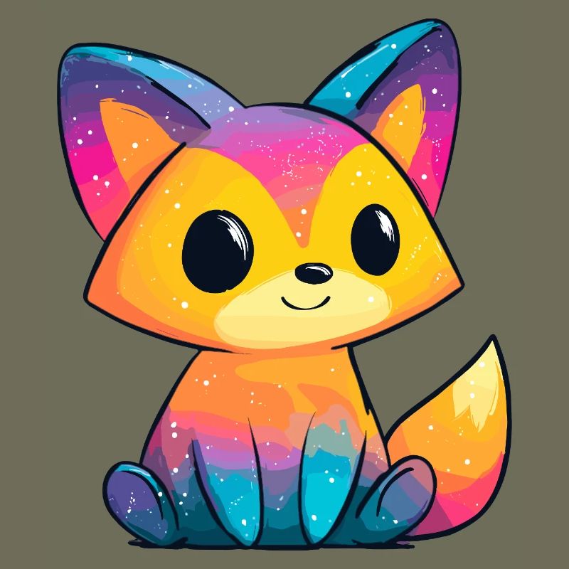 Dessin animé Rainbow Fox
