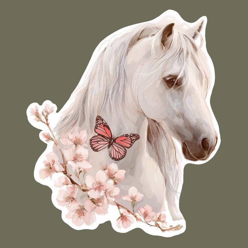 Cheval avec papillon