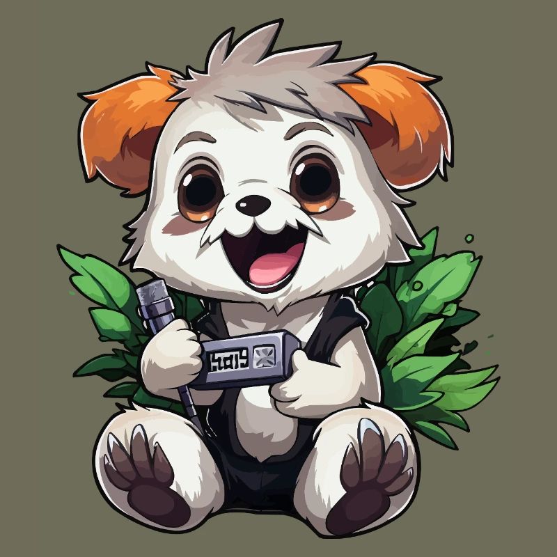 Panda Gamer with Controller