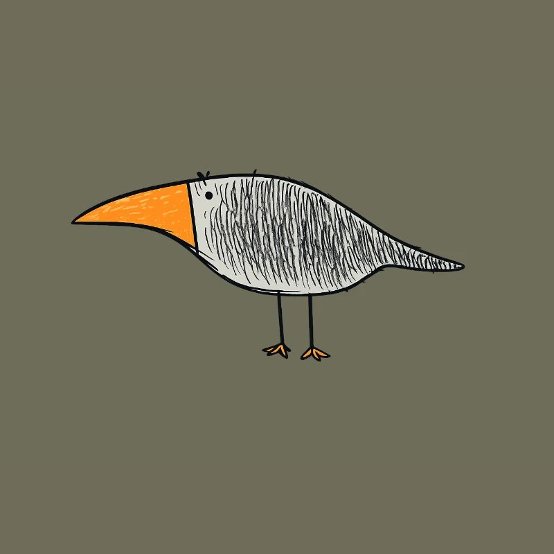 Vogel mit orangem Schnabel