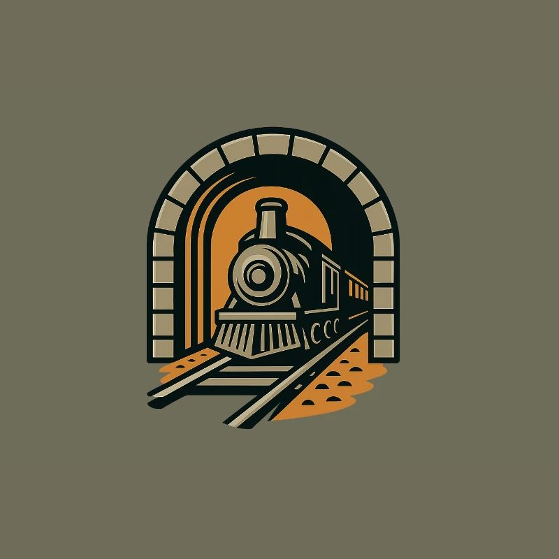 Railway through tunnel arch