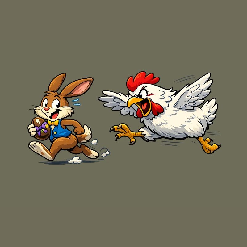 Lapin de Pâques et poule