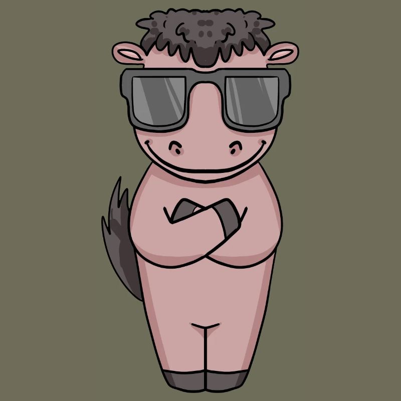 Cheval avec lunettes de soleil