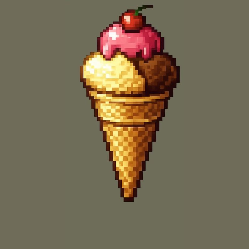 Retro Pixel Eiscreme Cone