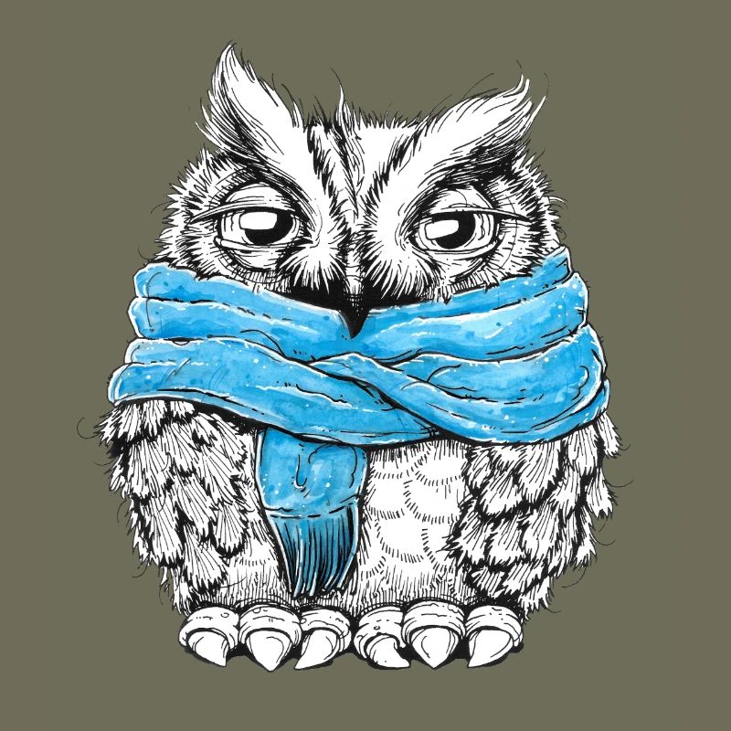 Hibou avec écharpe