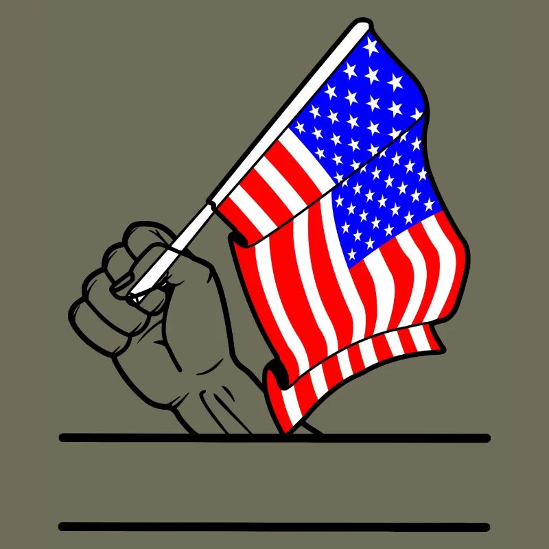 Flagge USA transparenter Fausttextraum