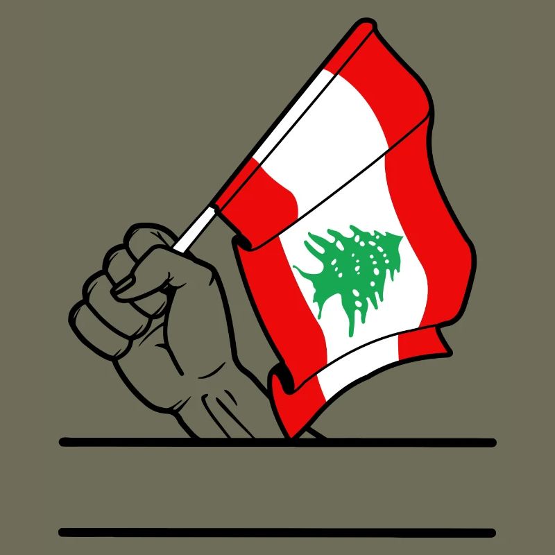 Flagge Libanon transparenter Fausttextraum