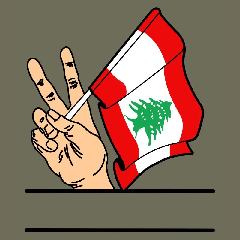 Flagge Libanon Friedenszeichen Textraum