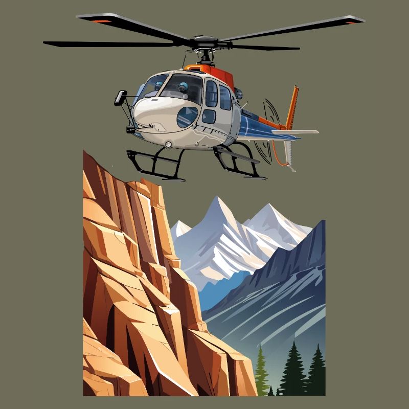Helicopter in the mountains