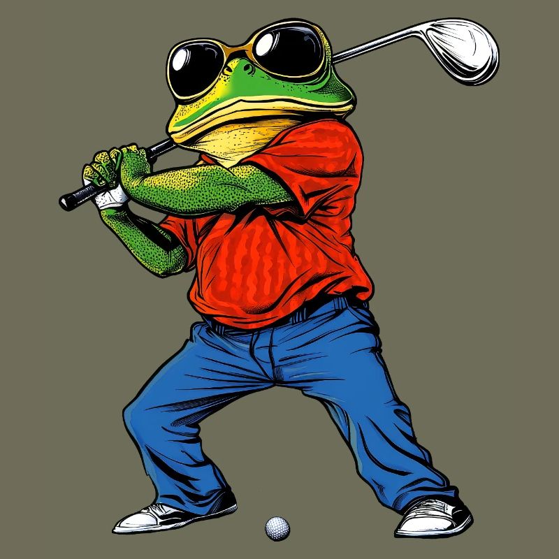 Golfing frog