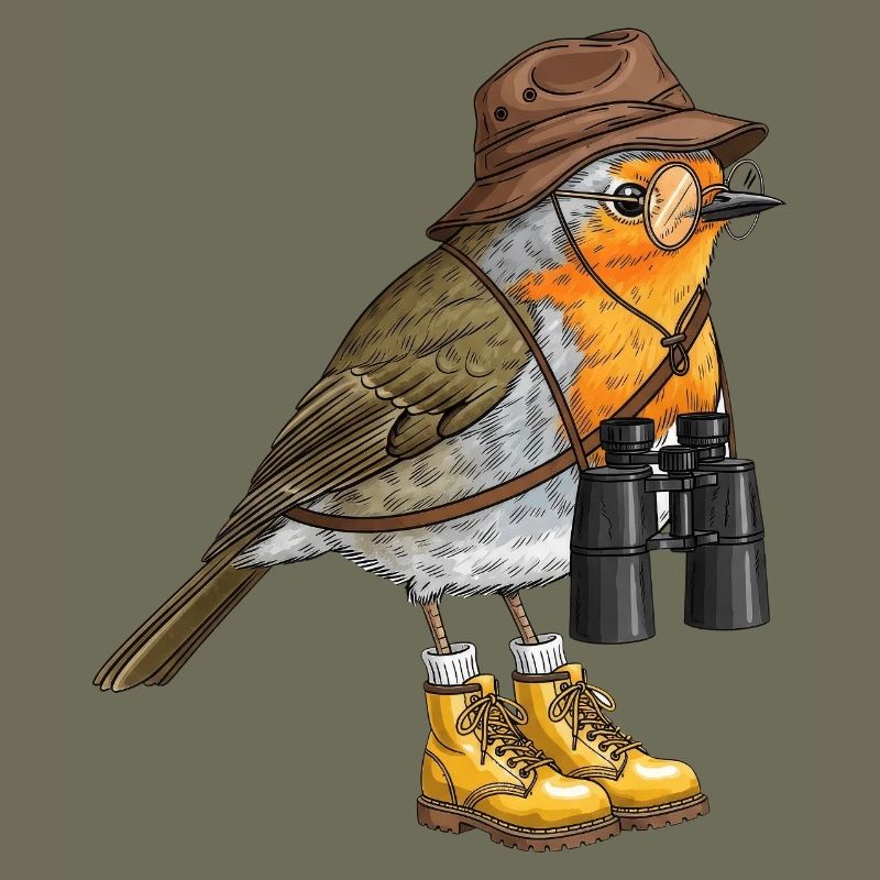 Explorer Robin with Binoculars