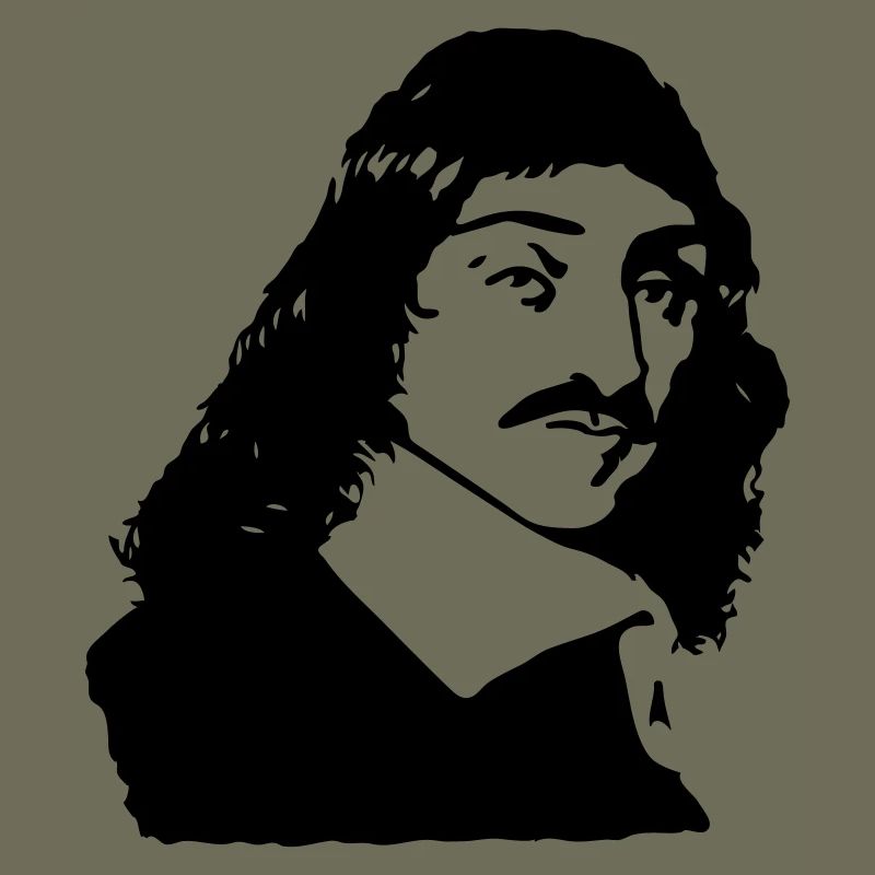 dessin de buste de Descartes philosophe Français
