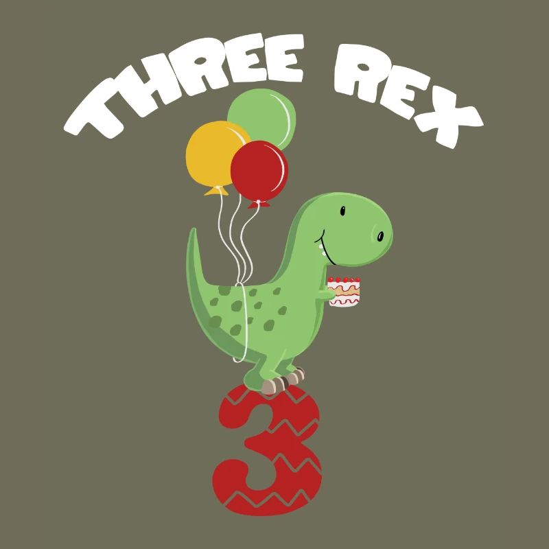 Three Rex - Third Birthday Boy - 3 years