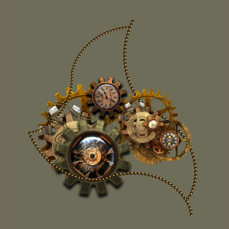 Steampunk, wunderbare Uhr mit Getriebe.