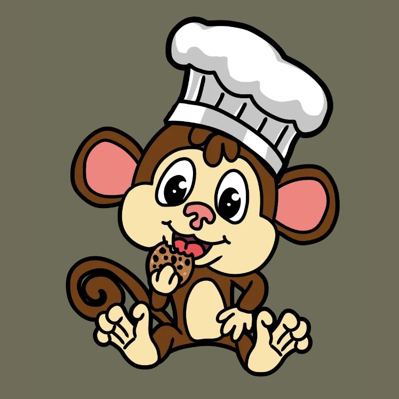 Funny little monkey with biscuit little baecker