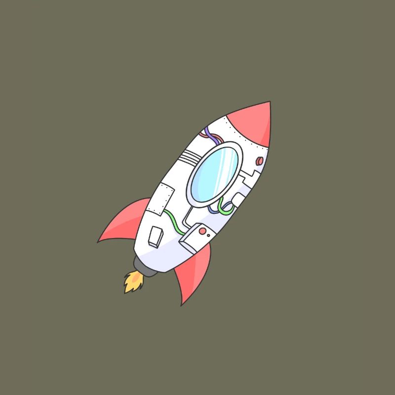 Fusée colorée en orbite