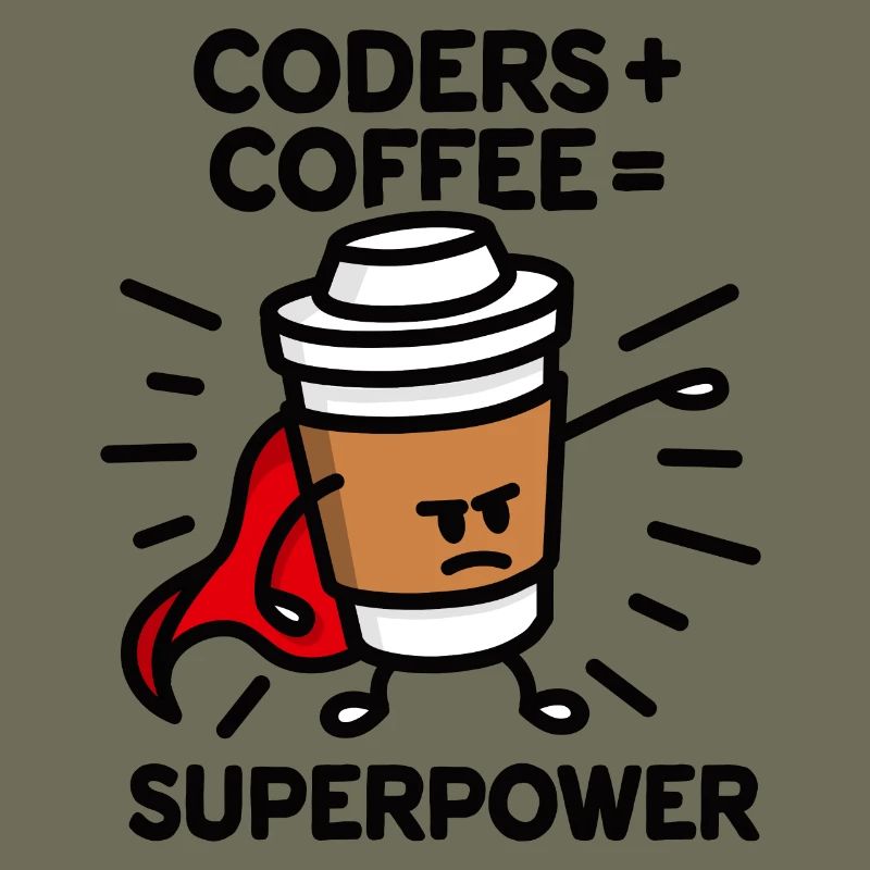 Coders + coffee = superpower (superhero) light
