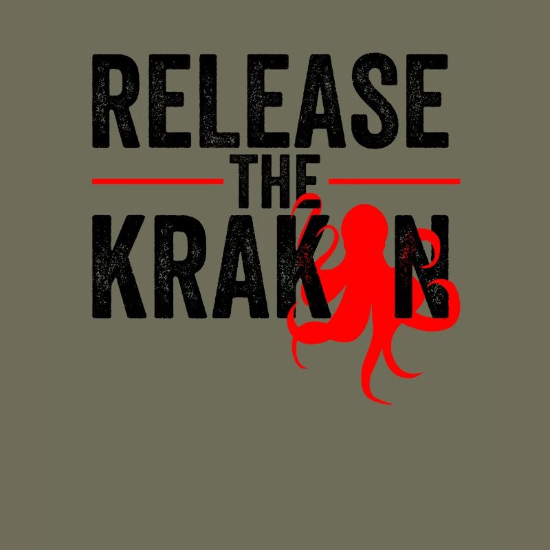Libérez le Kraken Squid Red Gift Saying