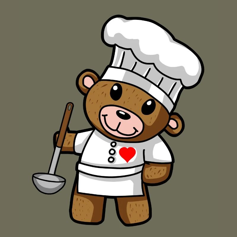 Teddy Bear Chef Chef Hat Trowel Soups Kitchen