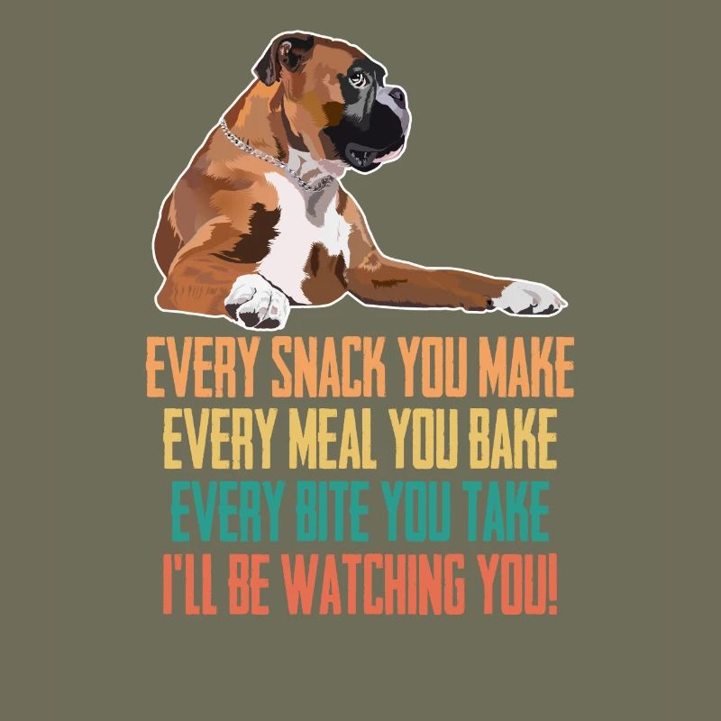 Boxerhund Jeder Snack, den du krank machst, beobachte