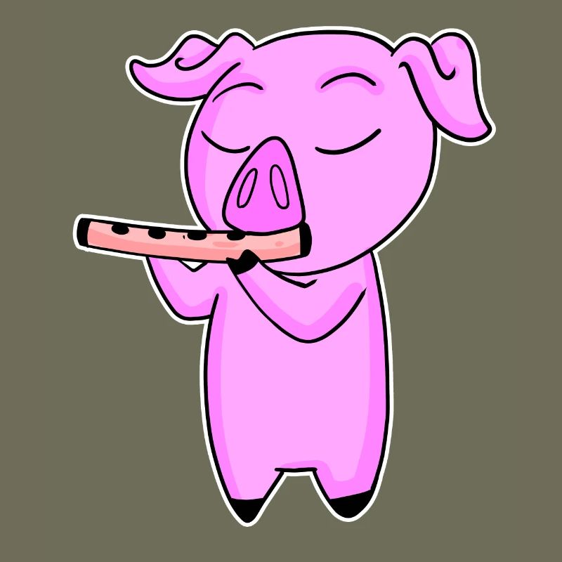 Le cochon joue de la flûte