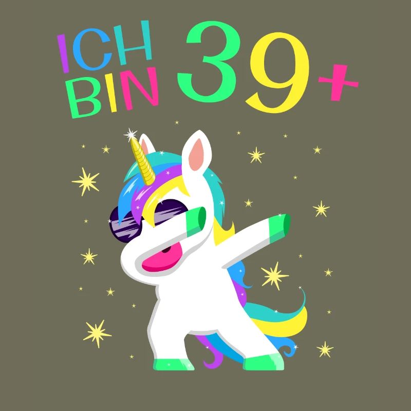 Ich bin 39 Plus 40. Geburtstag Einhorn Geschenk