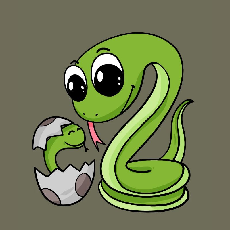 Serpent avec bébé serpent