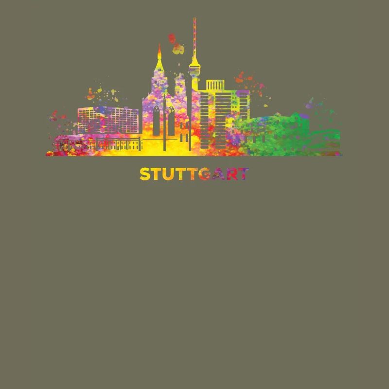 Stuttgart Skyline Tour de télévision colorée de Stuttgart