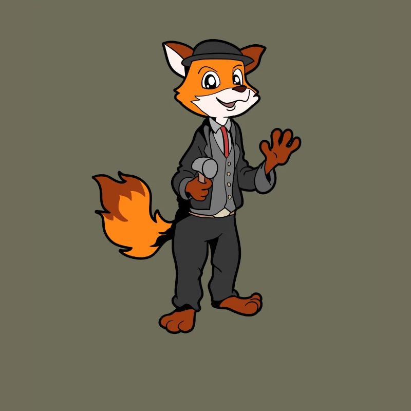 Comic Fuchs als Zimmermann