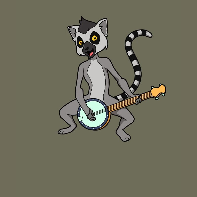 Comic Lemur plays banjo
