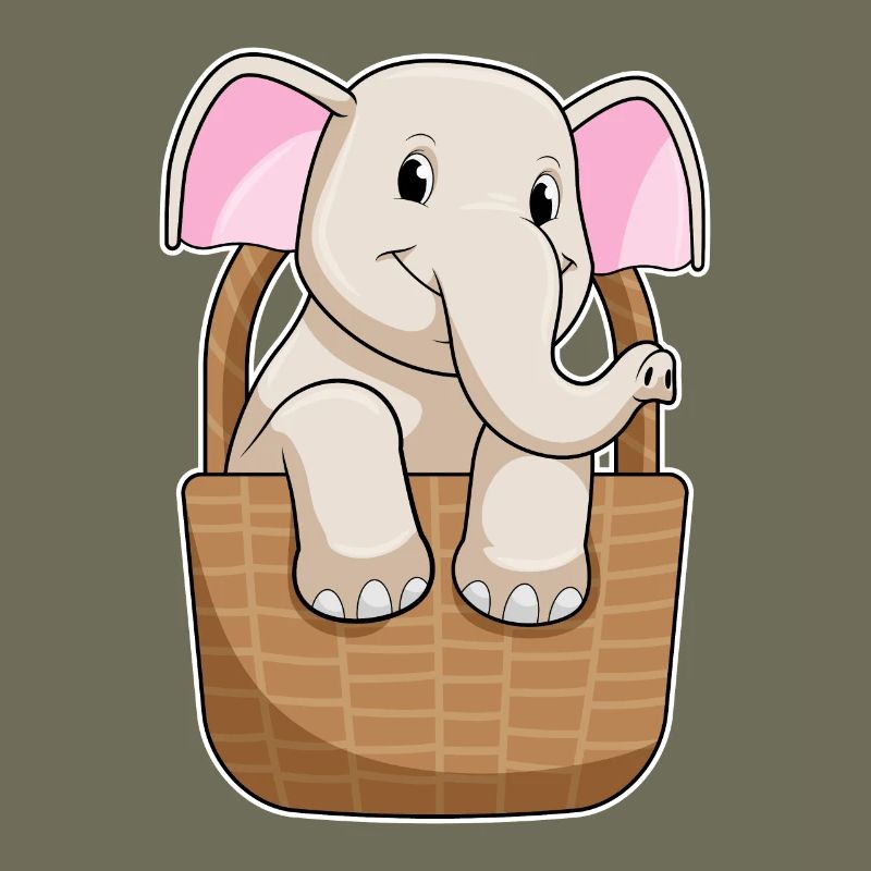 Elefant mit Korb